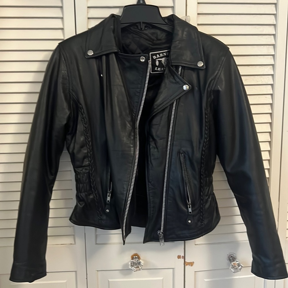 Womens moto style leather jacket
